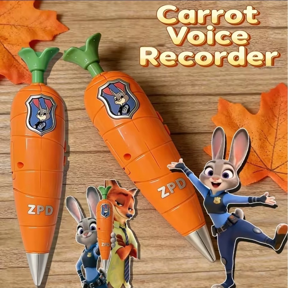 Disney Zootopia Carrot Recorder Pen Judy Nick 2-in-1 Gel Pen Toy NEW Version‎